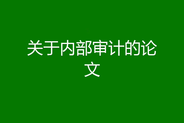 关于内部审计的论文