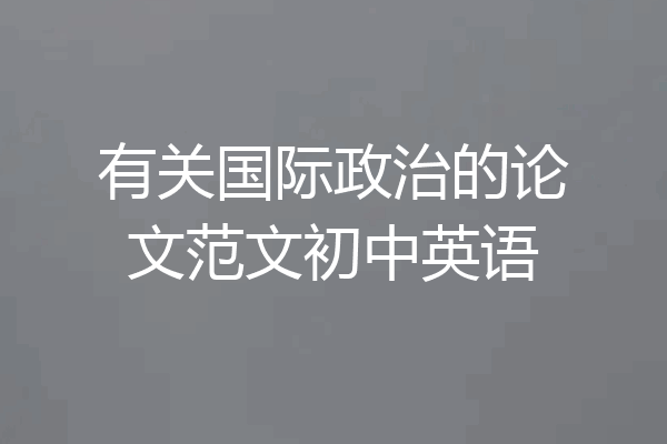 有关国际政治的论文范文初中英语