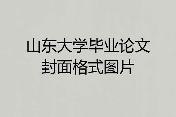 山东大学毕业论文封面格式图片