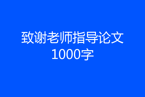 致谢老师指导论文1000字
