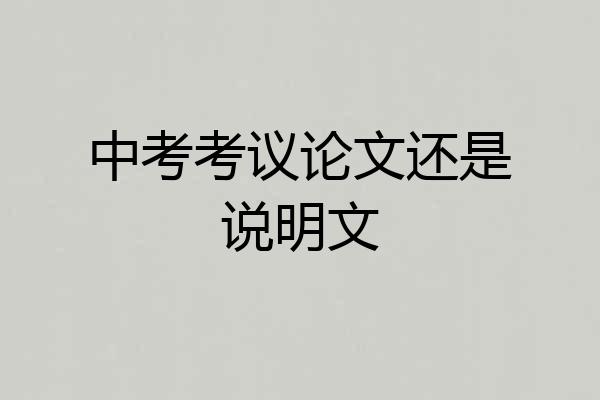 中考考议论文还是说明文