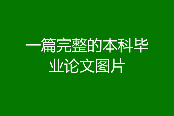 一篇完整的本科毕业论文图片