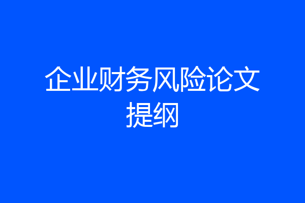 企业财务风险论文提纲