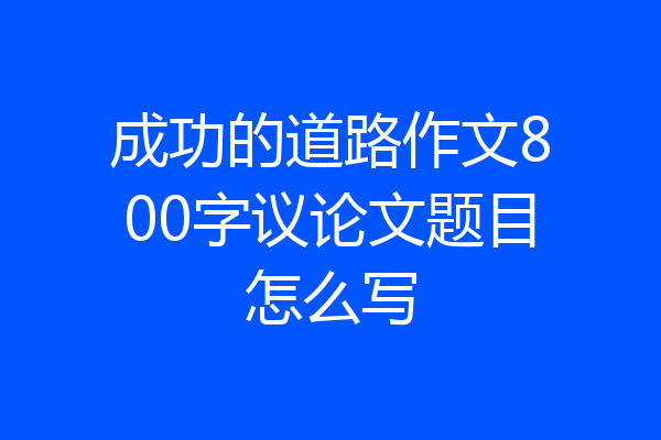 成功的道路作文800字议论文题目怎么写