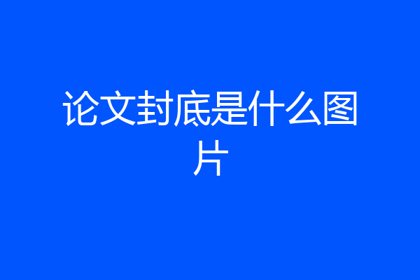 论文封底是什么图片