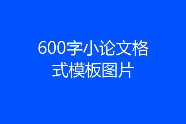 600字小论文格式模板图片
