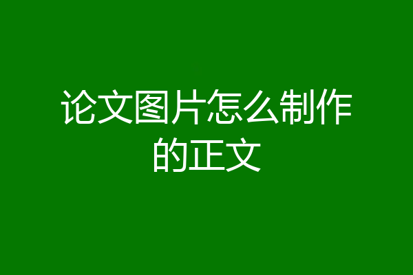 论文图片怎么制作的正文