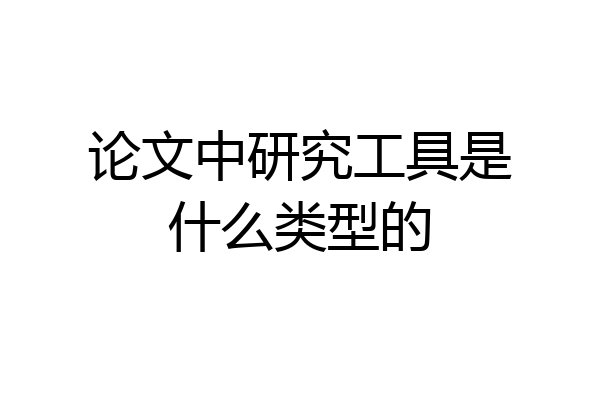 论文中研究工具是什么类型的