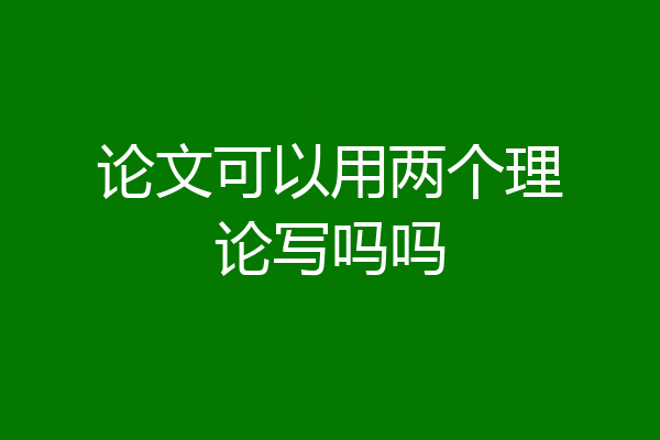 论文可以用两个理论写吗吗