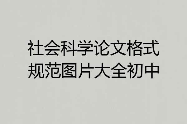 社会科学论文格式规范图片大全初中