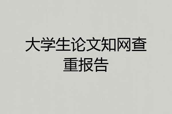 大学生论文知网查重报告