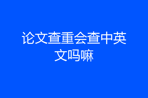 论文查重会查中英文吗嘛