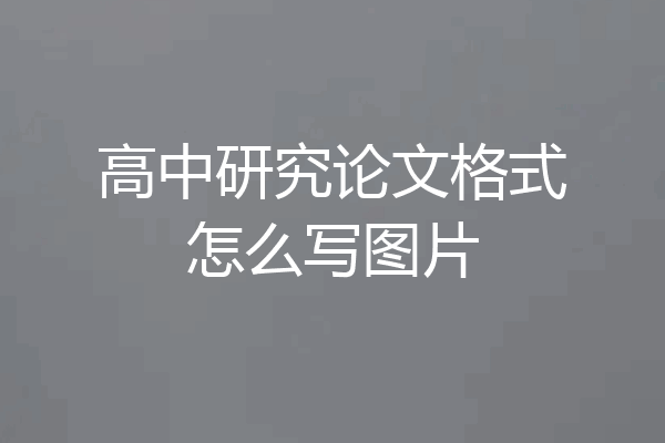 高中研究论文格式怎么写图片