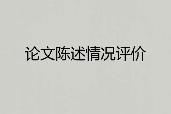 论文陈述情况评价
