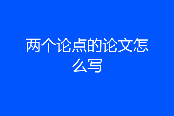 两个论点的论文怎么写