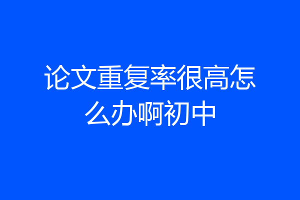 论文重复率很高怎么办啊初中