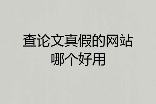 查论文真假的网站哪个好用