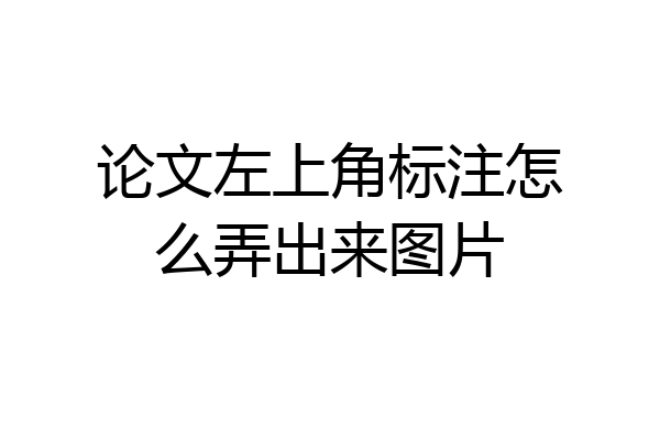 论文左上角标注怎么弄出来图片