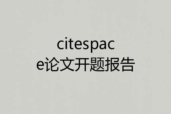 citespace论文开题报告