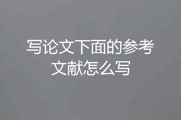 写论文下面的参考文献怎么写