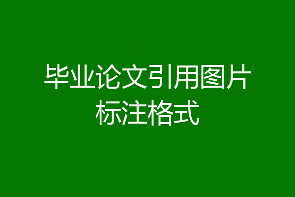 毕业论文引用图片标注格式