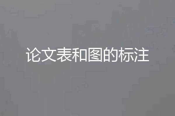 论文表和图的标注
