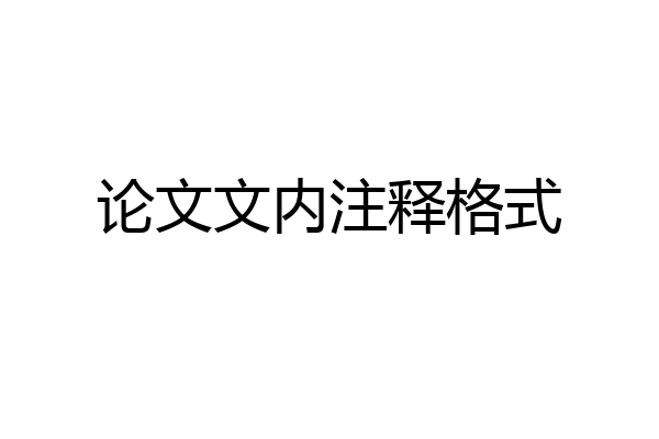论文文内注释格式