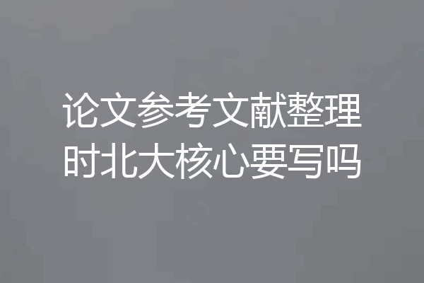 论文参考文献整理时北大核心要写吗