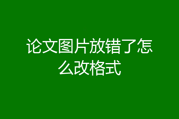 论文图片放错了怎么改格式