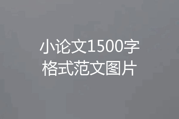 小论文1500字格式范文图片