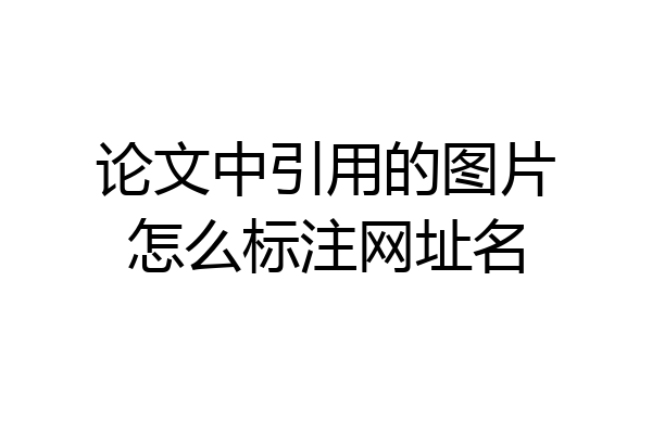 论文中引用的图片怎么标注网址名