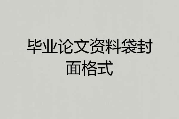 毕业论文资料袋封面格式