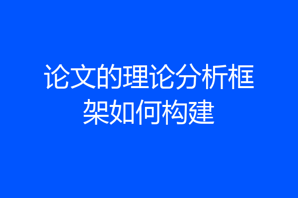 论文的理论分析框架如何构建