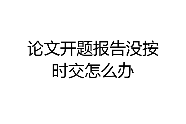 论文开题报告没按时交怎么办