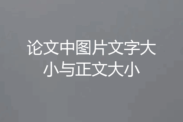 论文中图片文字大小与正文大小