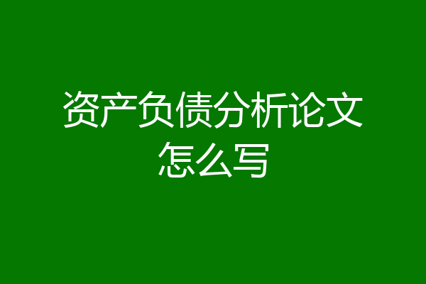资产负债分析论文怎么写