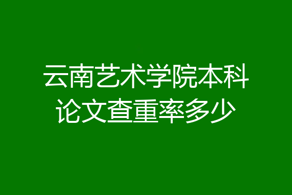 云南艺术学院本科论文查重率多少