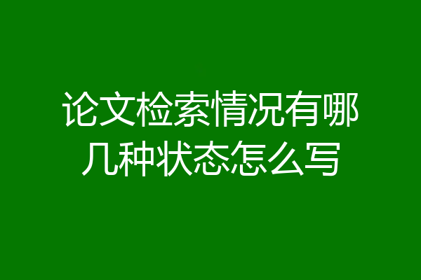 论文检索情况有哪几种状态怎么写