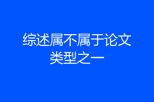 综述属不属于论文类型之一