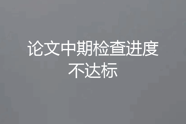 论文中期检查进度不达标