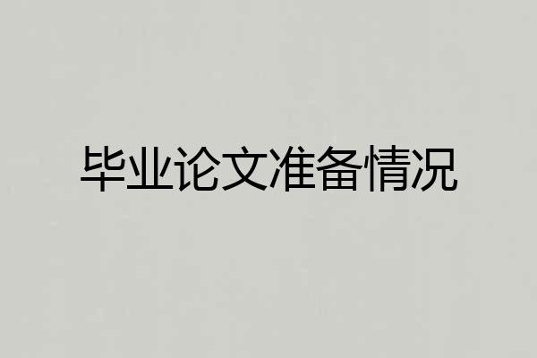 毕业论文准备情况