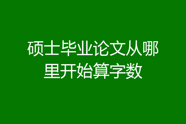 硕士毕业论文从哪里开始算字数