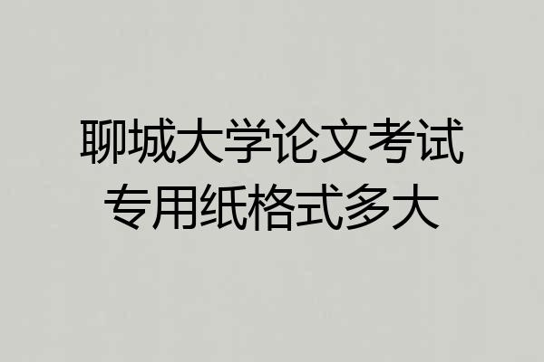 聊城大学论文考试专用纸格式多大