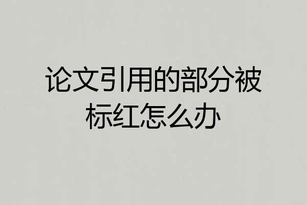 论文引用的部分被标红怎么办