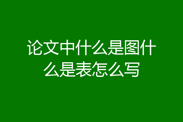 论文中什么是图什么是表怎么写