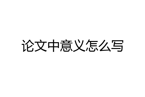 论文中意义怎么写