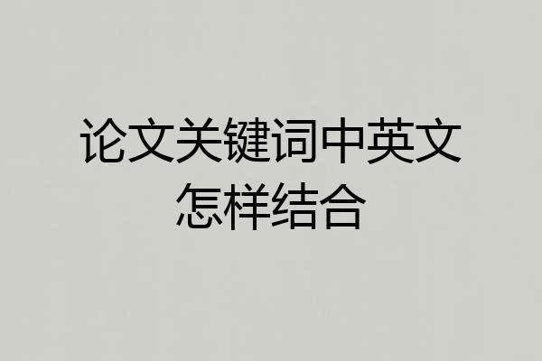 论文关键词中英文怎样结合