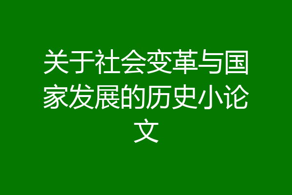 关于社会变革与国家发展的历史小论文