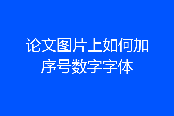 论文图片上如何加序号数字字体
