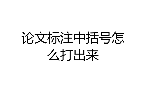 论文标注中括号怎么打出来